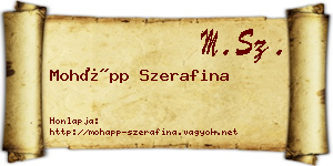 Mohápp Szerafina névjegykártya